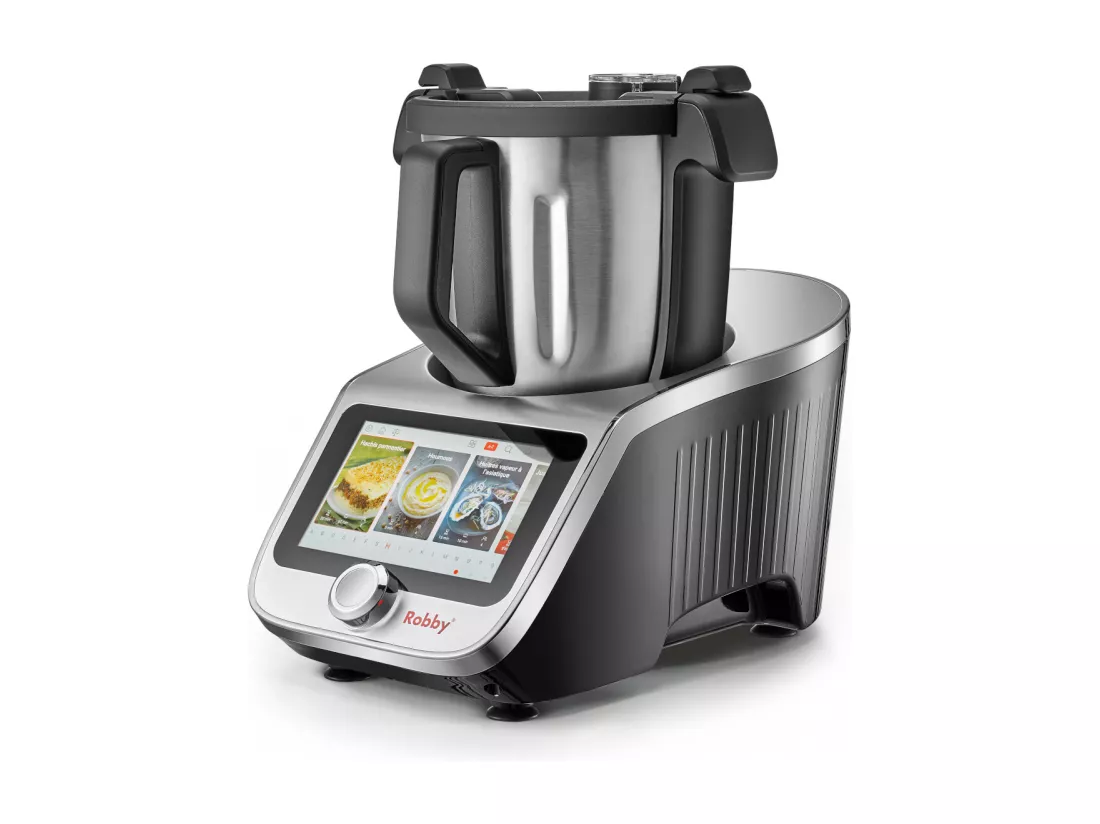 Robby Robot cuiseur multifonctions connecté avec bol xl, balance intégrée et grand écran tactile +750 recettes - robicook xl