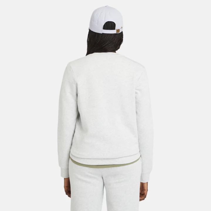 Sweat à col rond et envers brossé pour femme en gris