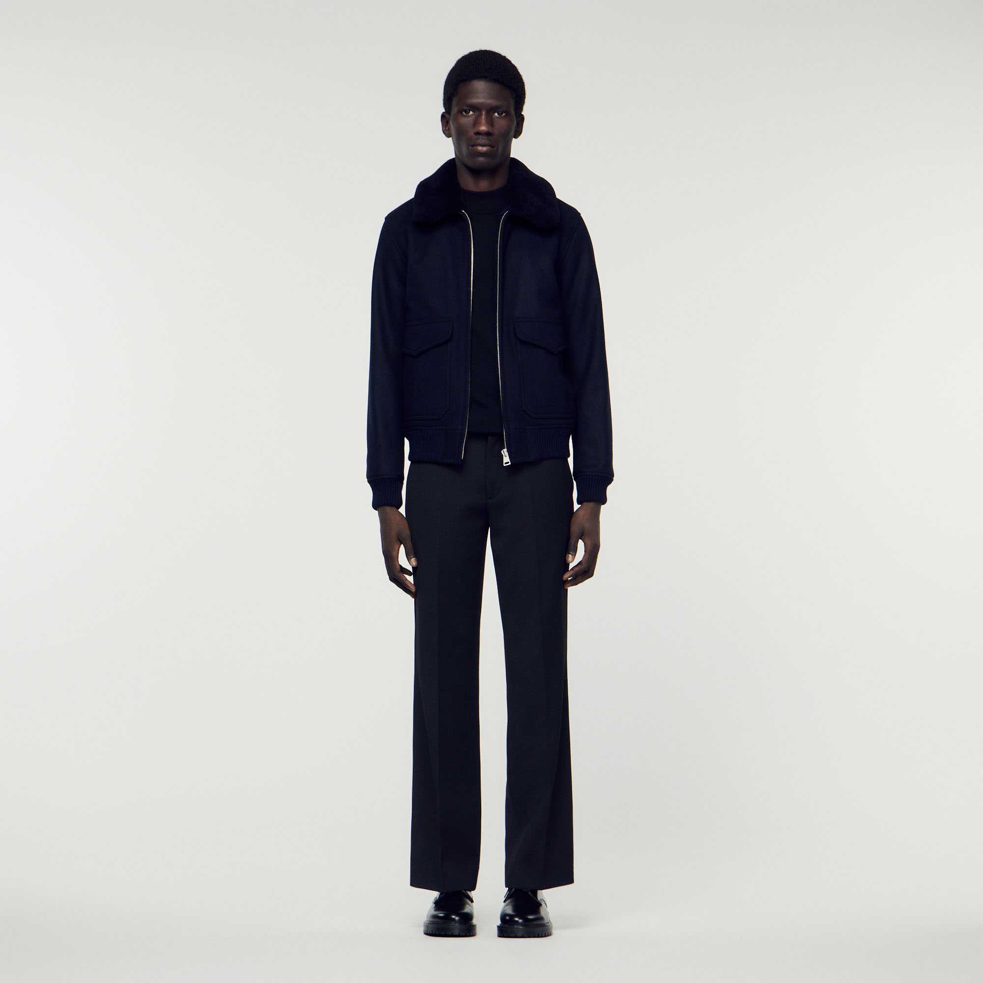 Blouson aviateur col mouton
