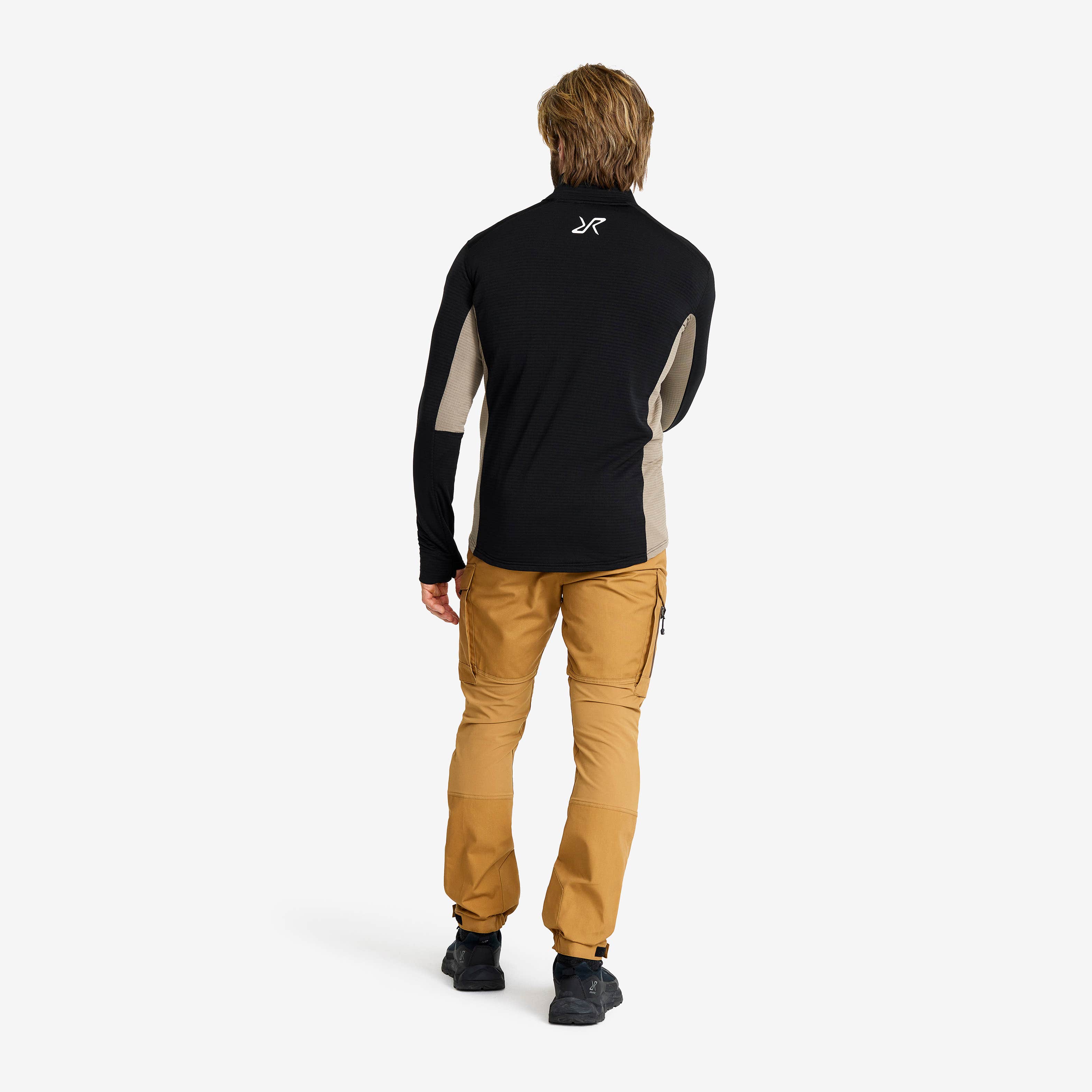 Waffle Full-zip Fleece Herre Black