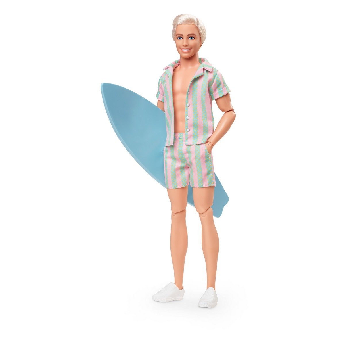 Barbie Le Film : poupée Ken avec ensemble de plage rayé