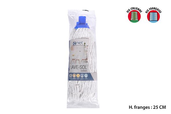 LAVE SOL COTON FRANGES 25CM VIS FRANCAISE