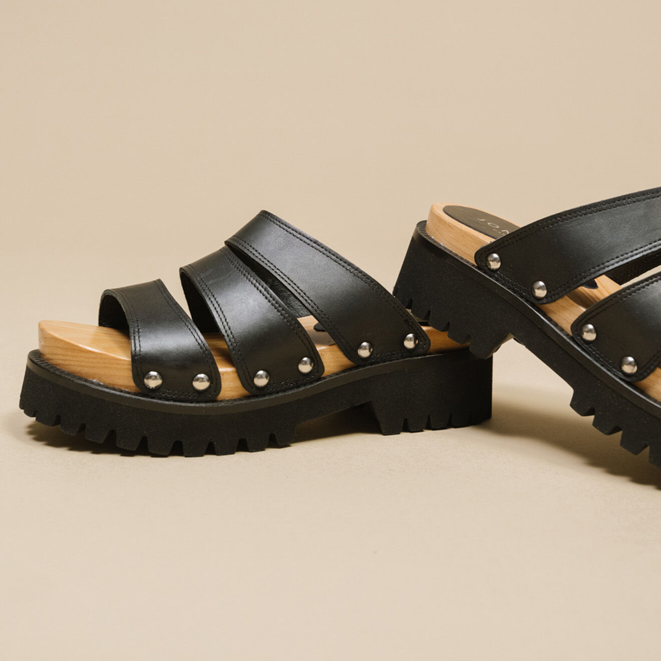 Jonak Mules en Cuir Malcolm noires - Talon 5.5 cm