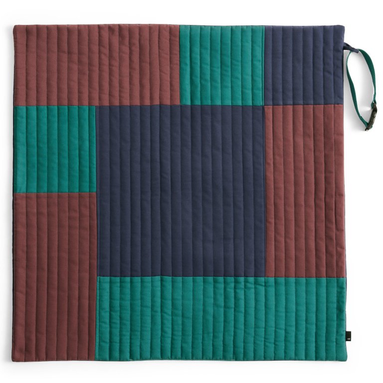 Hay Dogs honden reisdeken 80x80 gewatteerd Burgundy/Green/Blue