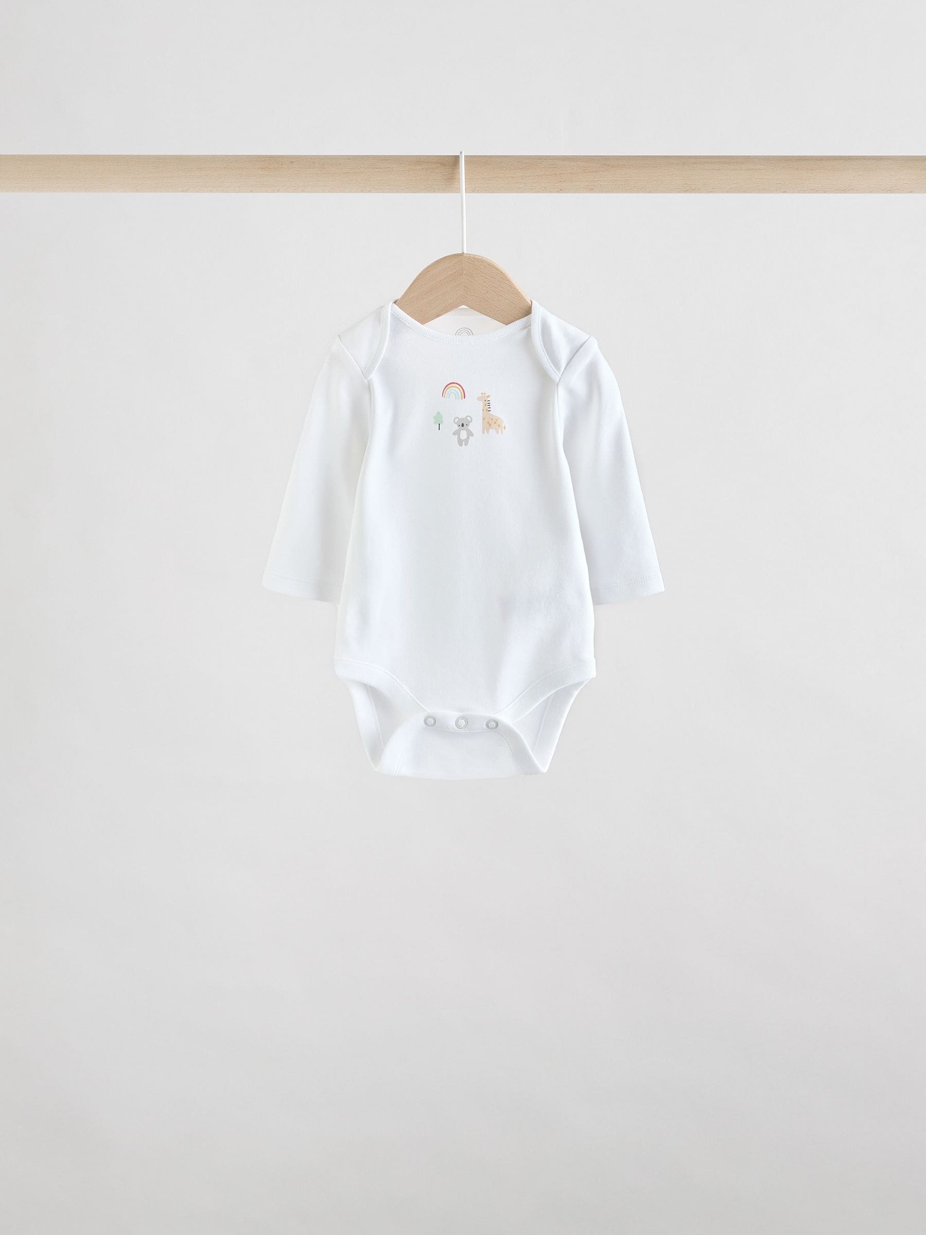Wit met figuurprint - Baby Bodysuits met Lange mouwen van 100% katoen