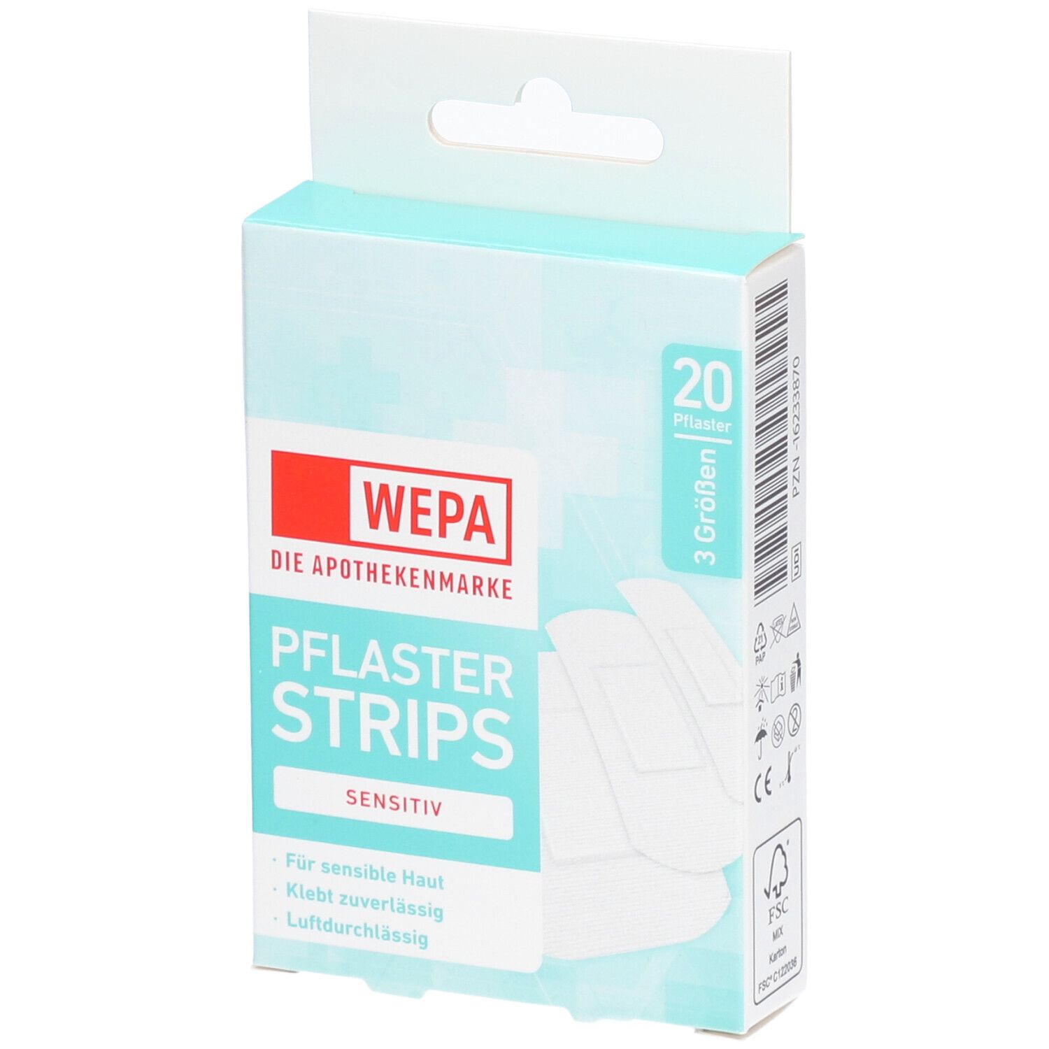 WEPA Pflaster Strips sensitiv 3 Größen