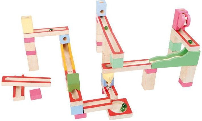 Base Toys Houten knikkerbaan pastel