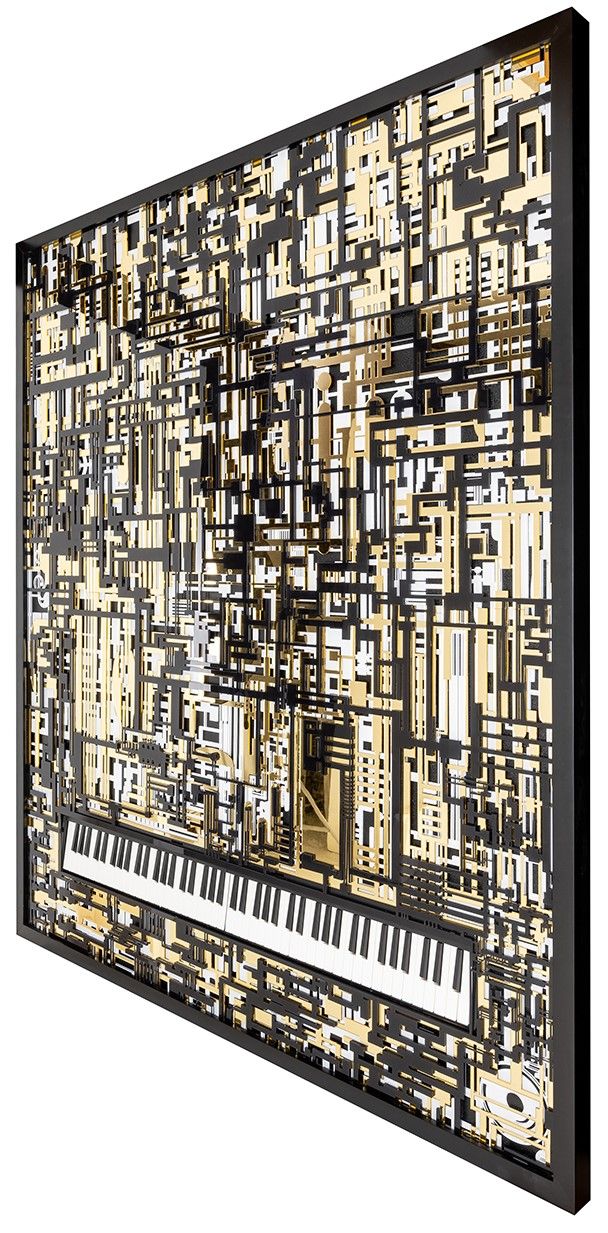 Wanddecoratie 211639 Piano Wibi B158.5 x D6 x H188.5 cm