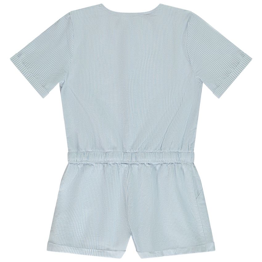Combishort en seersucker rayé pour fille - Ecru