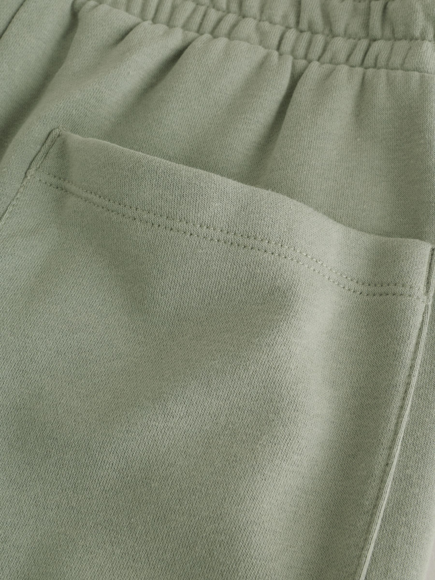 Grijs-groen - Self. joggingbroek met boorden