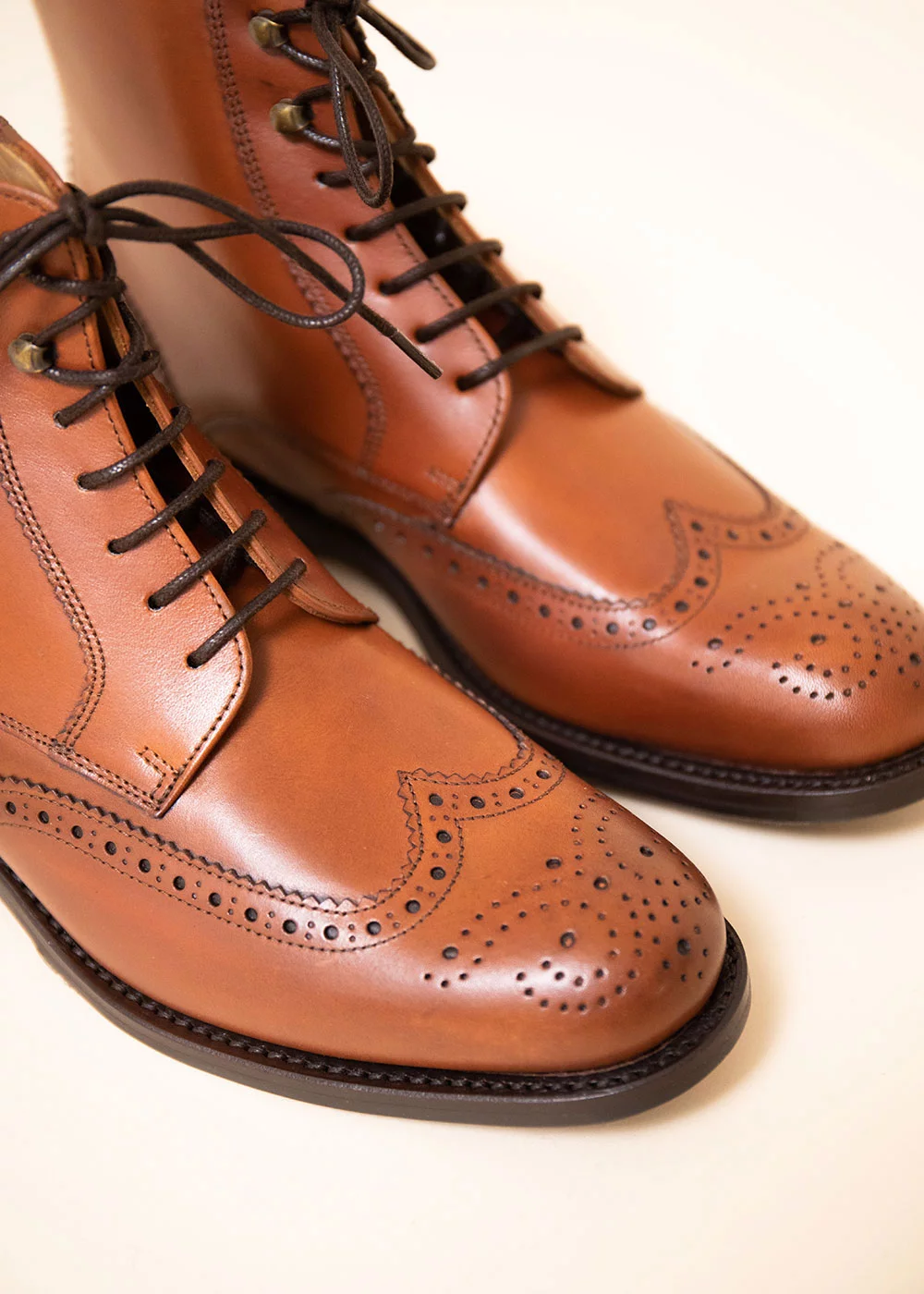 LACE BOOT VEAU CAMEL