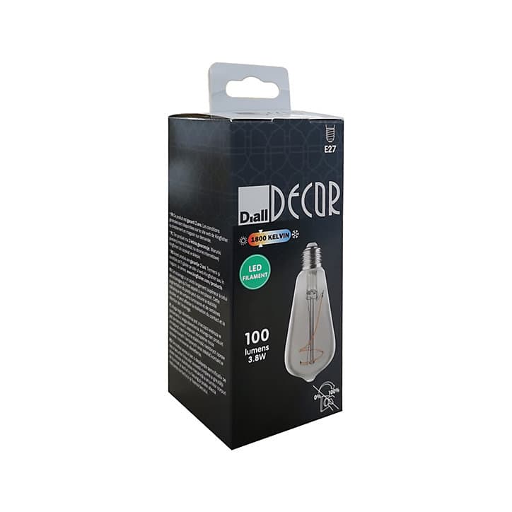 Ampoule LED à filament ST64 Transparent E27 100 lm 3.8 W Blanc chaud Diall