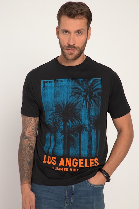 T-Shirts, 2er-Pack, Halbarm, Palmen Print, Rundhals