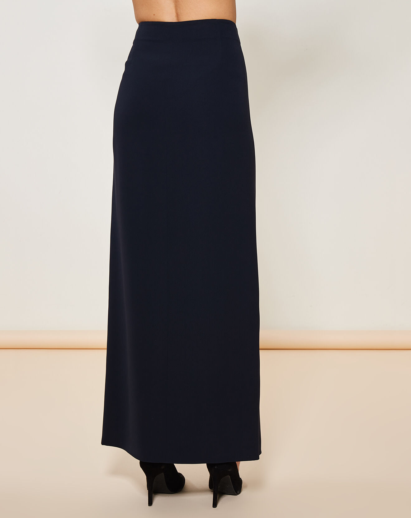 Giorgio Armani Jupe longue 100% Soie croisée marine