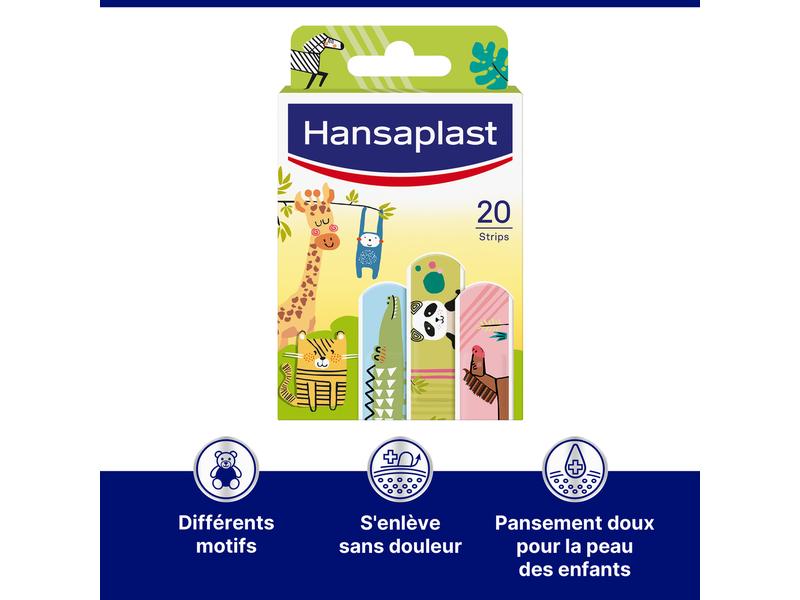 Hansaplast Wundpflaster Kids Animals 20 Stück Bunte Pflaster mit Tiermotiven