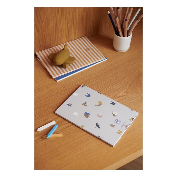 Liewood Carnets A5 Sidney - Set de 3 | Alphabet/Stripe mix