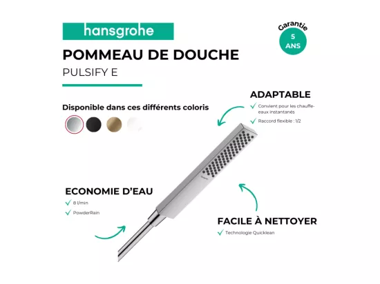 Pommeau de douche HANSGROHE Pulsify E 100 EcoSmart bronze brossé