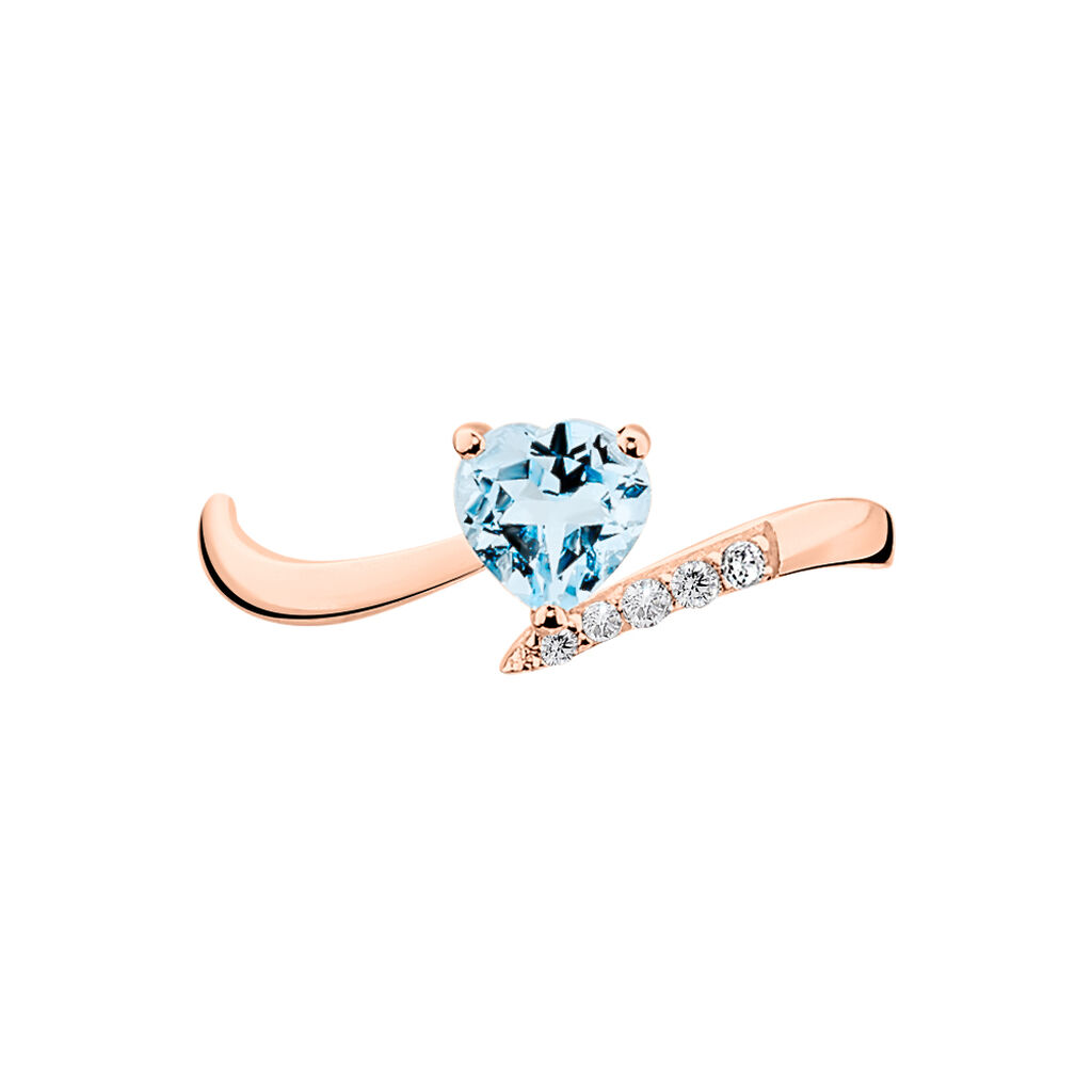 Bague Eva Or Rose Topaze Et Diamant