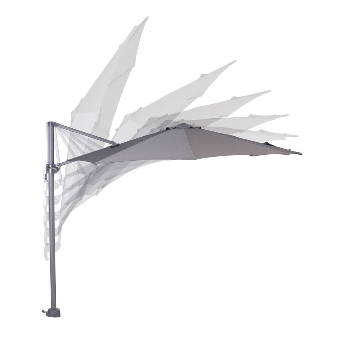 Garden Impressions Hawaii S donkergrijs lichtgrijs ronde zweefparasol