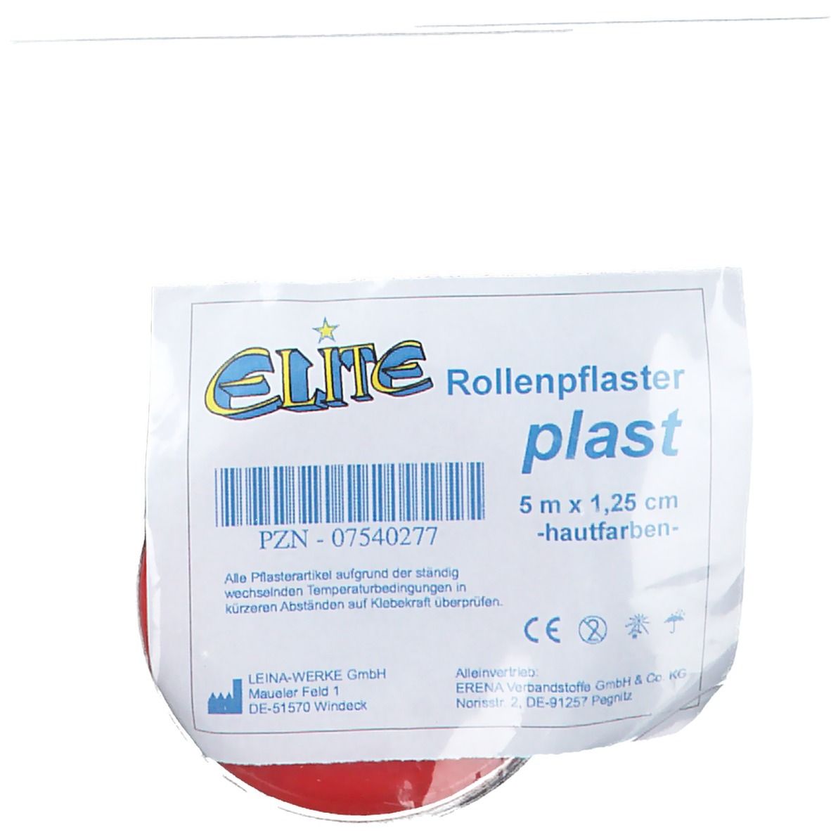 Elite Plast Rollenpflaster 5 m x 1,25 cm hautfarbig