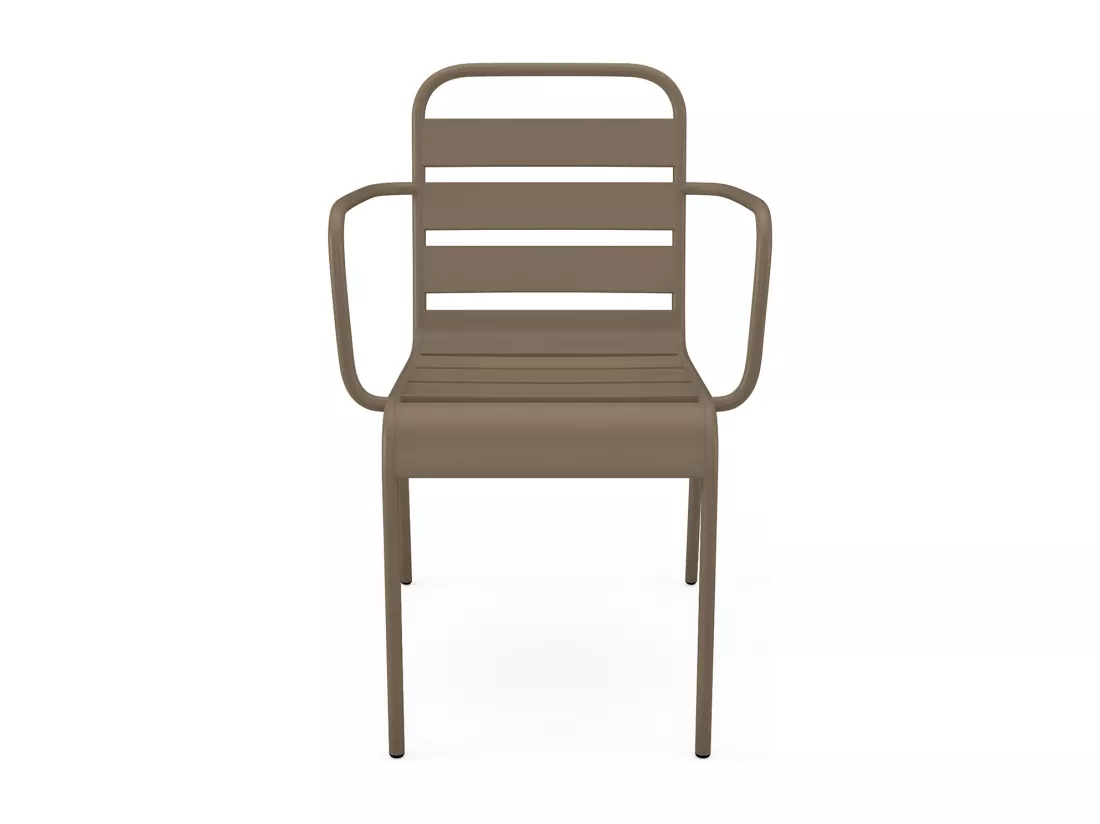 Lot de 2 fauteuils de jardin empilables en métal - Taupe - MIRMANDE de MYLIA