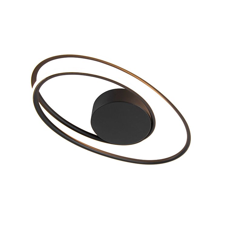 Design plafondlamp zwart incl. LED 3 staps dimbaar - Rowan