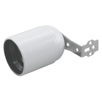 Handson lampfitting E27 haakse beugel wit