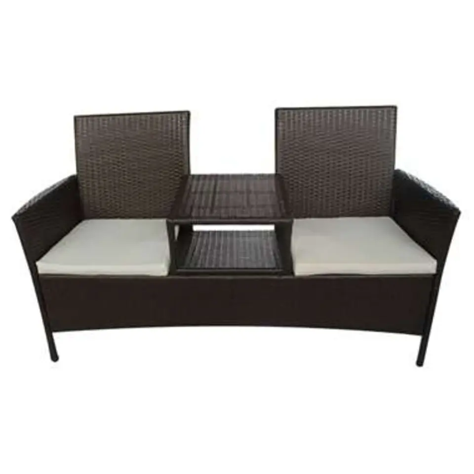 vidaXL - Tuinbank - Bruin - Poly rattan