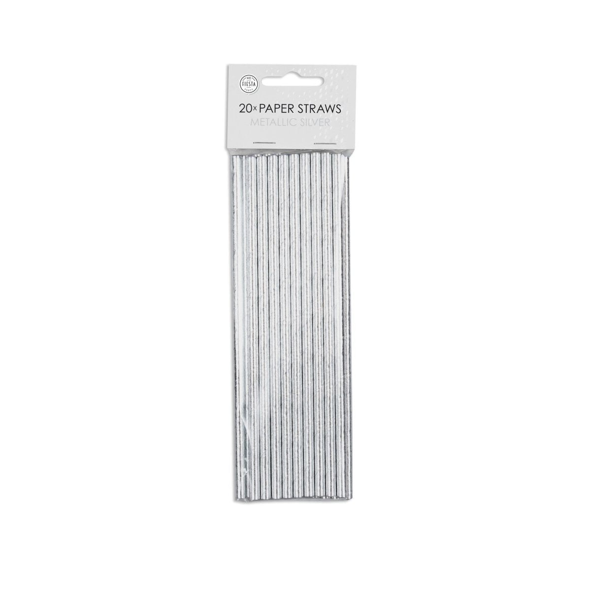 Papieren Zilveren Metallic Rietjes 19,7cm 20st