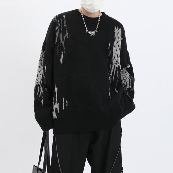 Craltuxe - Oversized trui met ronde hals en melange