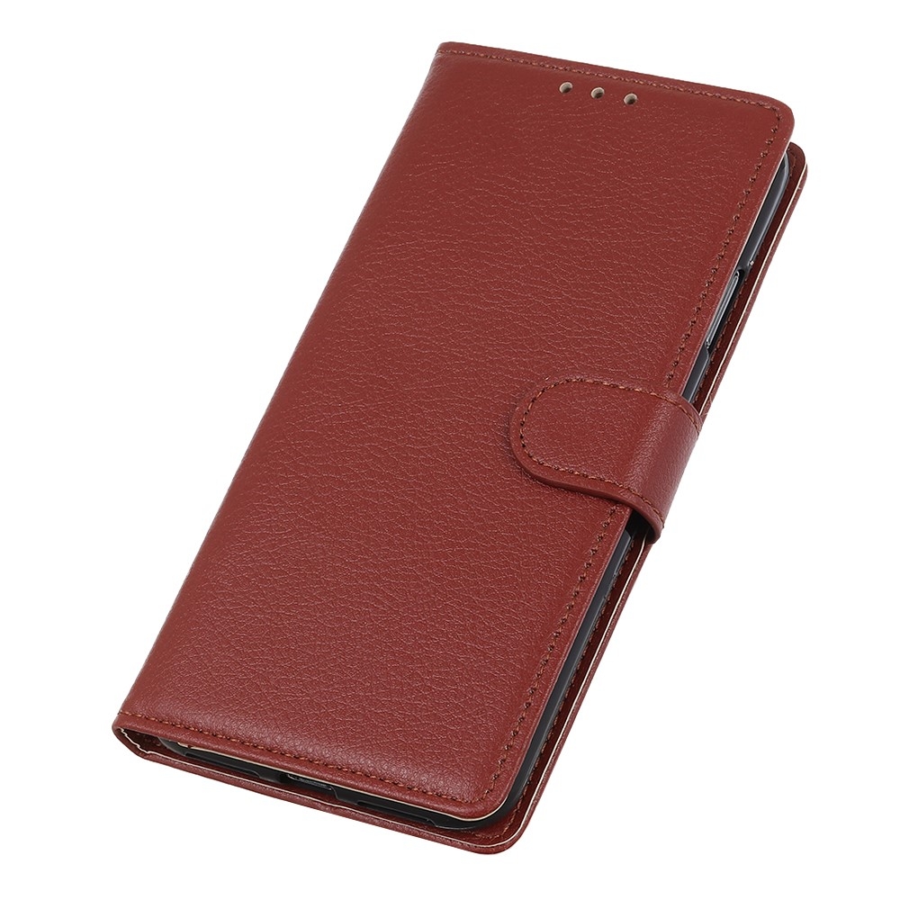 Samsung Galaxy S20 FE / S20 FE 5G Leder Tasche Flip Cover Litchi Look - Braun