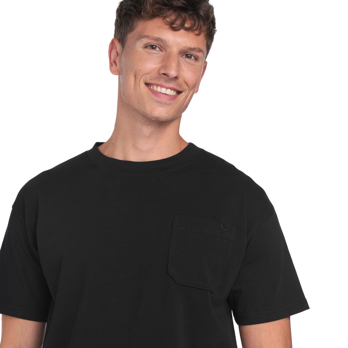 Jonas Nielsen Herren T-Shirt mit Brusttasche schwarz