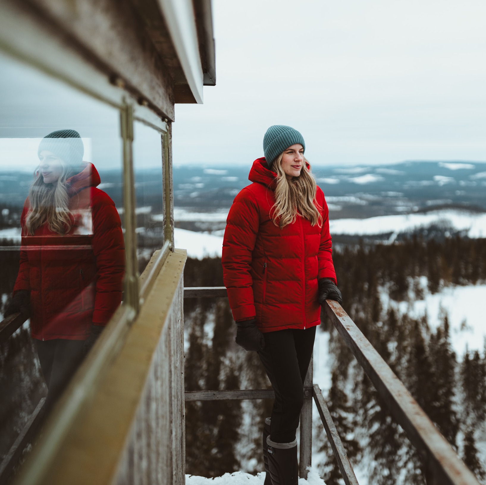 Warm Down Jacket Dame Dark Brick