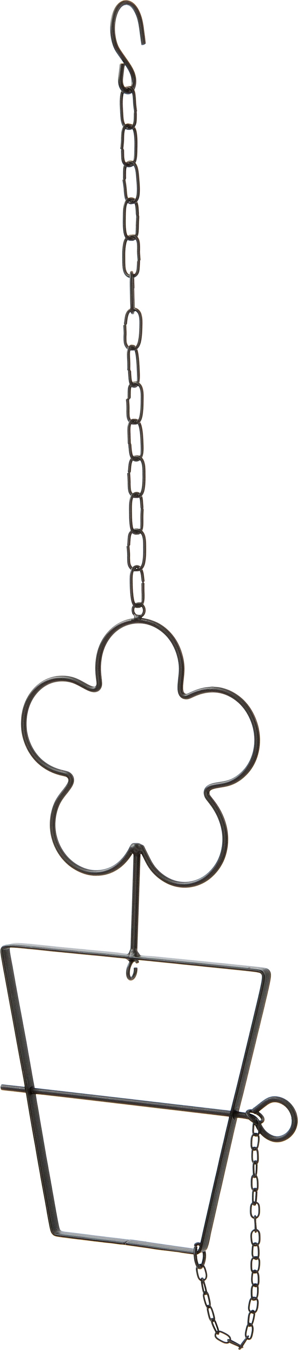 Intratuin voederhanger bloem zwart 18 x 0,5 x 31 cm