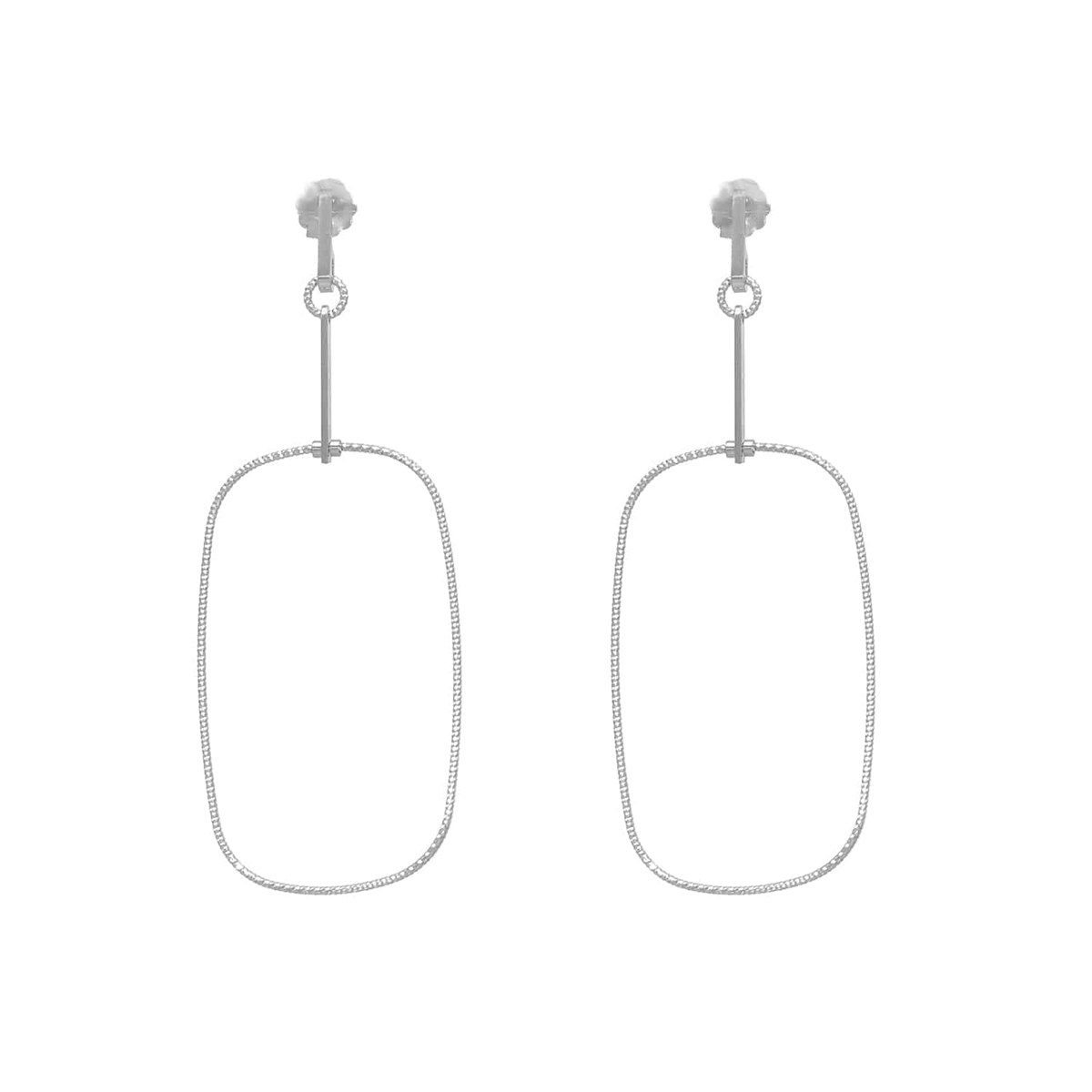 Boucles D'oreilles Forme Ovale En Argent Rhodié