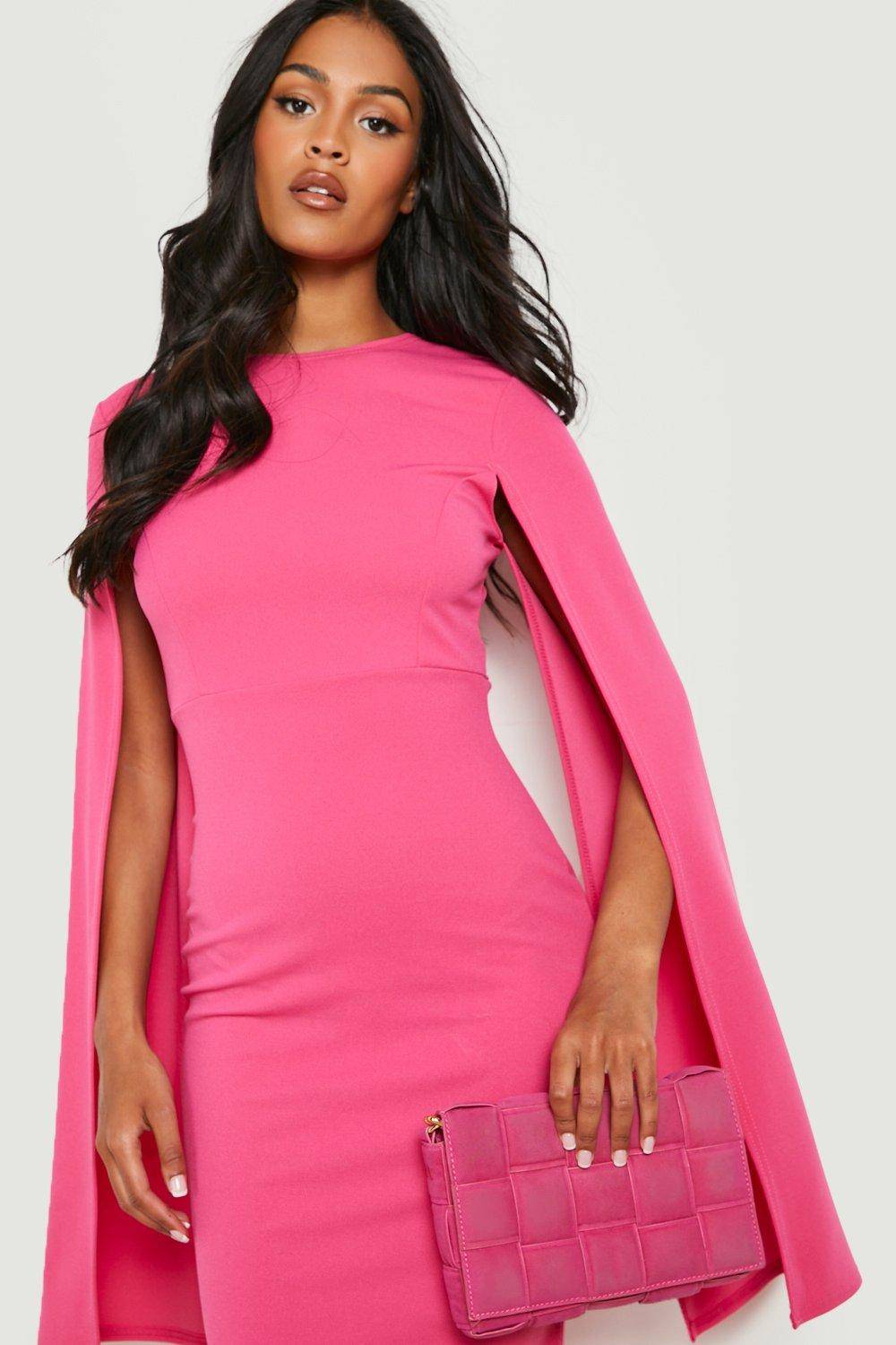 boohoo Robe midi moulante à manches cape