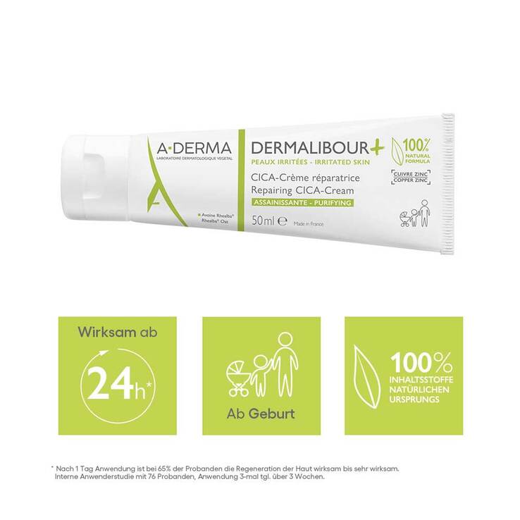 A-Derma Dermalibour + Cica reparierende Creme, 50 ml