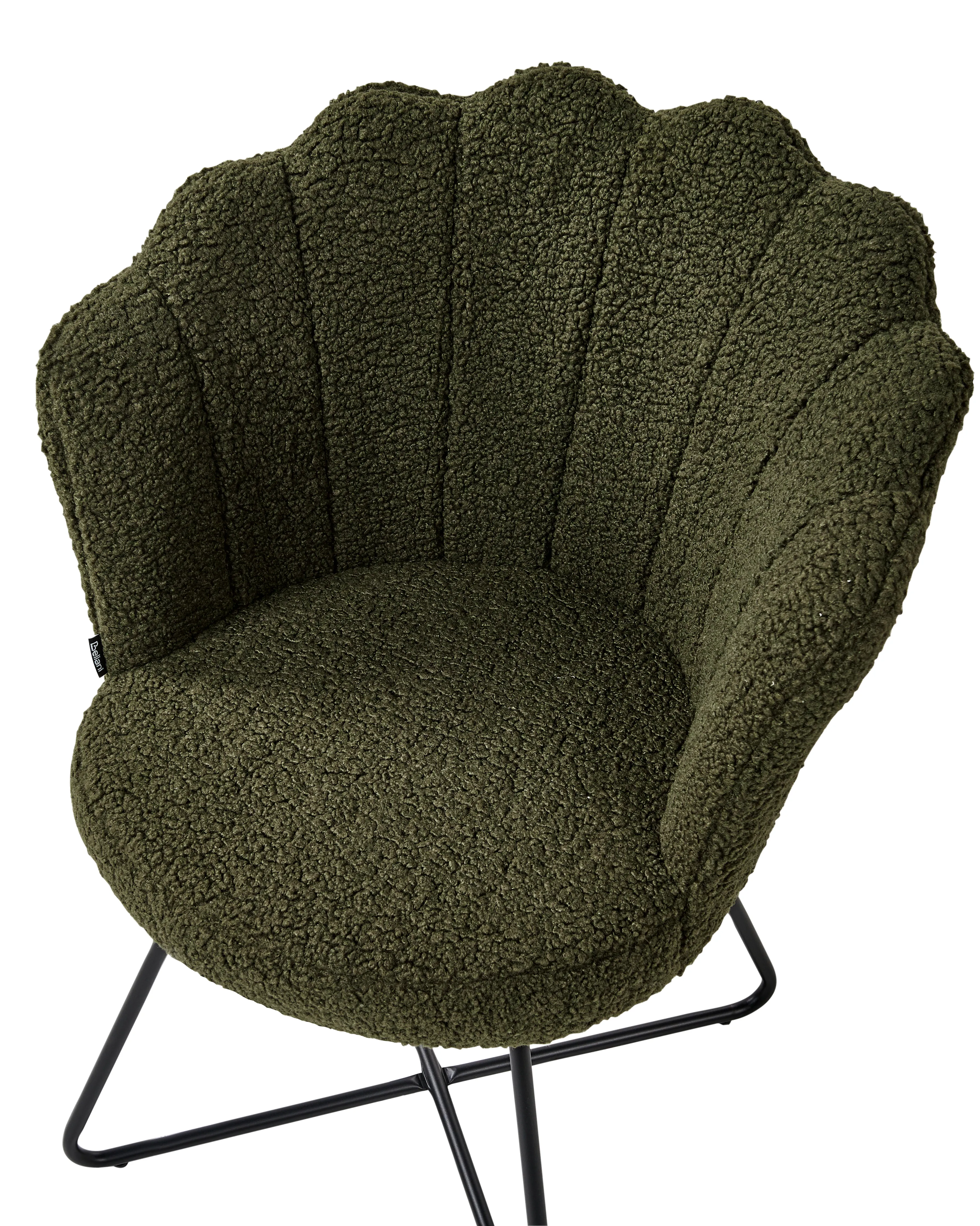 Fauteuil LOVELOCK Bouclé Donkergroen