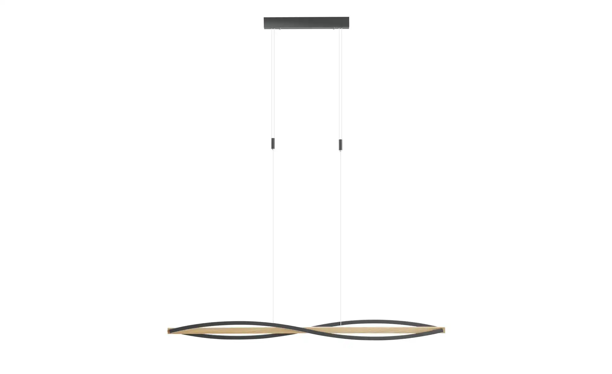KHG LED-Pendelleuchte, 3-flammig, schwarz/ Eiche