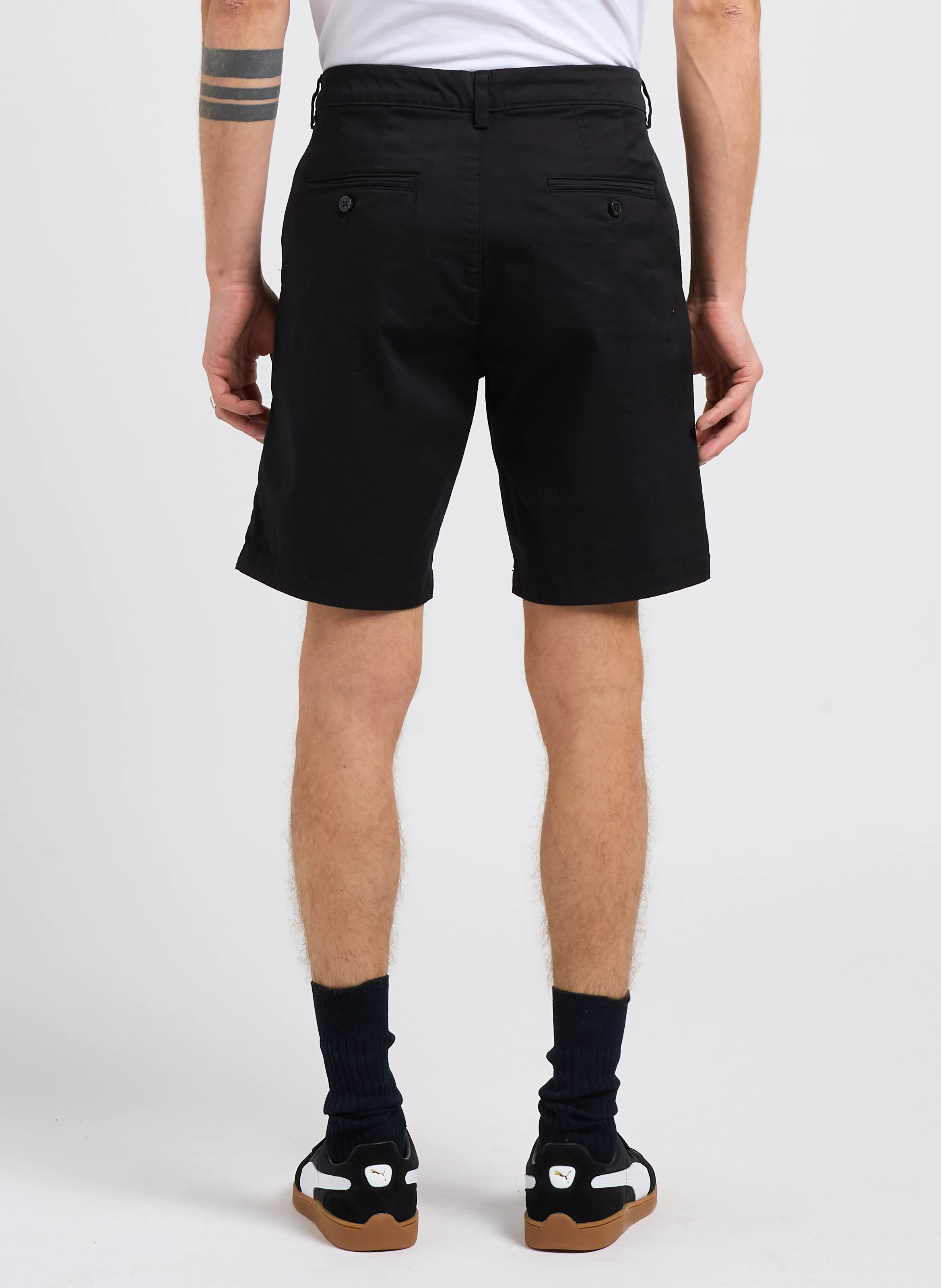 MILES - Short chino en coton bio mélangé | Noir