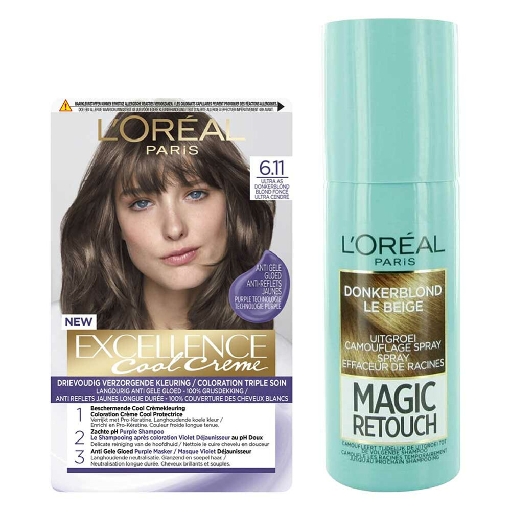 L'Oréal Cool Cream - Donkerblond+ Uitgroeispray Pakket