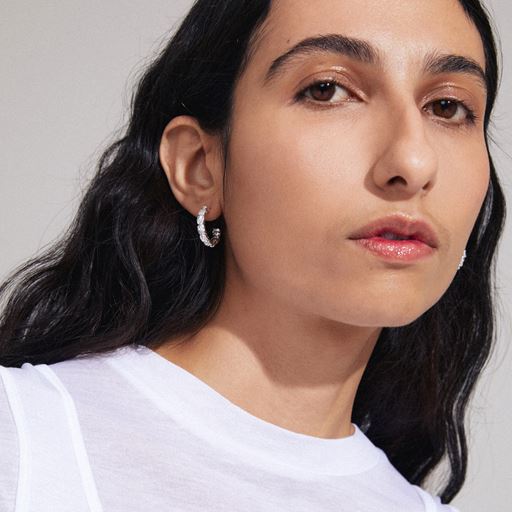 Pilgrim Scottie Recycled Hoop Øreringe, Silver Plated