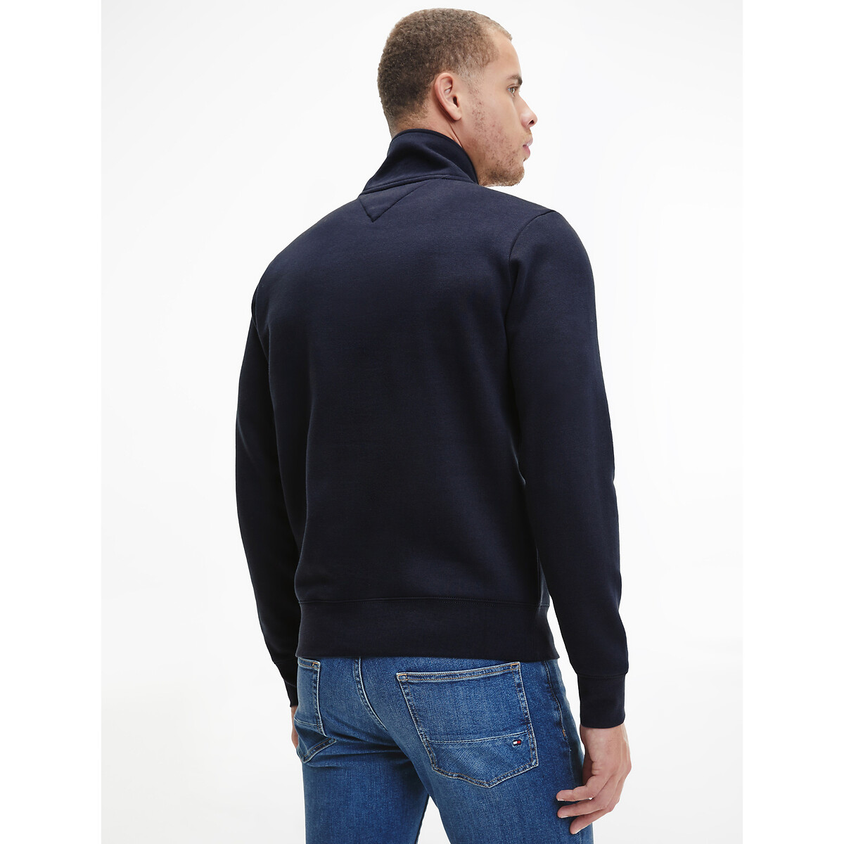 Suéter TOMMY HILFIGER com gola alta e zíper, logotipo Tommy.