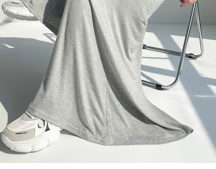 Dovitade - Elastische taille, effen wijde broek