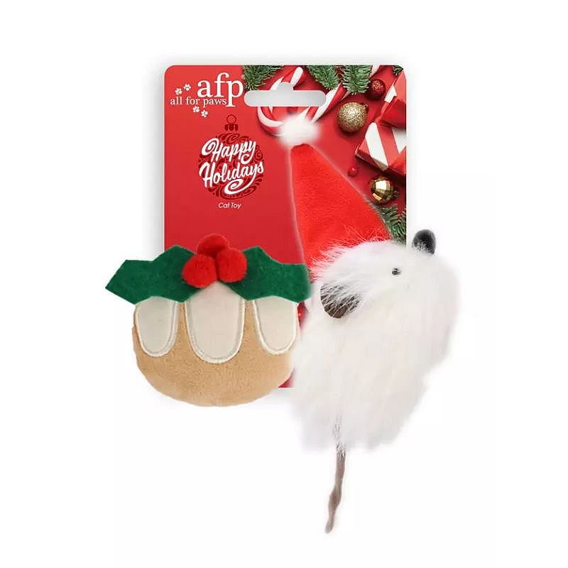 AFP Happy Holidays 2-Pack Mistletoe & Kerstmuis Kerst Kat | 20247