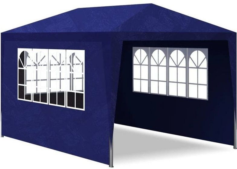 Partytent - Blauw - Polyethyleen - Roestbestendig Staal - Inclusief Montagematerialen