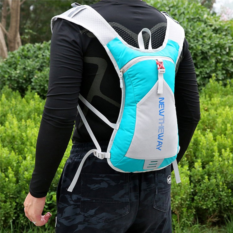 (40x25cm) 10L Ultraleichter Sport Rucksack Faltbare Outdoor Backpack Weste mit Aufbewahrungstasche   Öffnung für Trinksystem - Orange / Grau