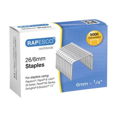 Rapesco - Boîte de 5000 agrafes 26/6 - jusqu'à 20 feuilles