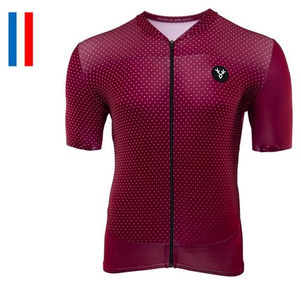 Maillot Manches Courtes LeBram Portillon Bordeaux Coupe Ajustée
