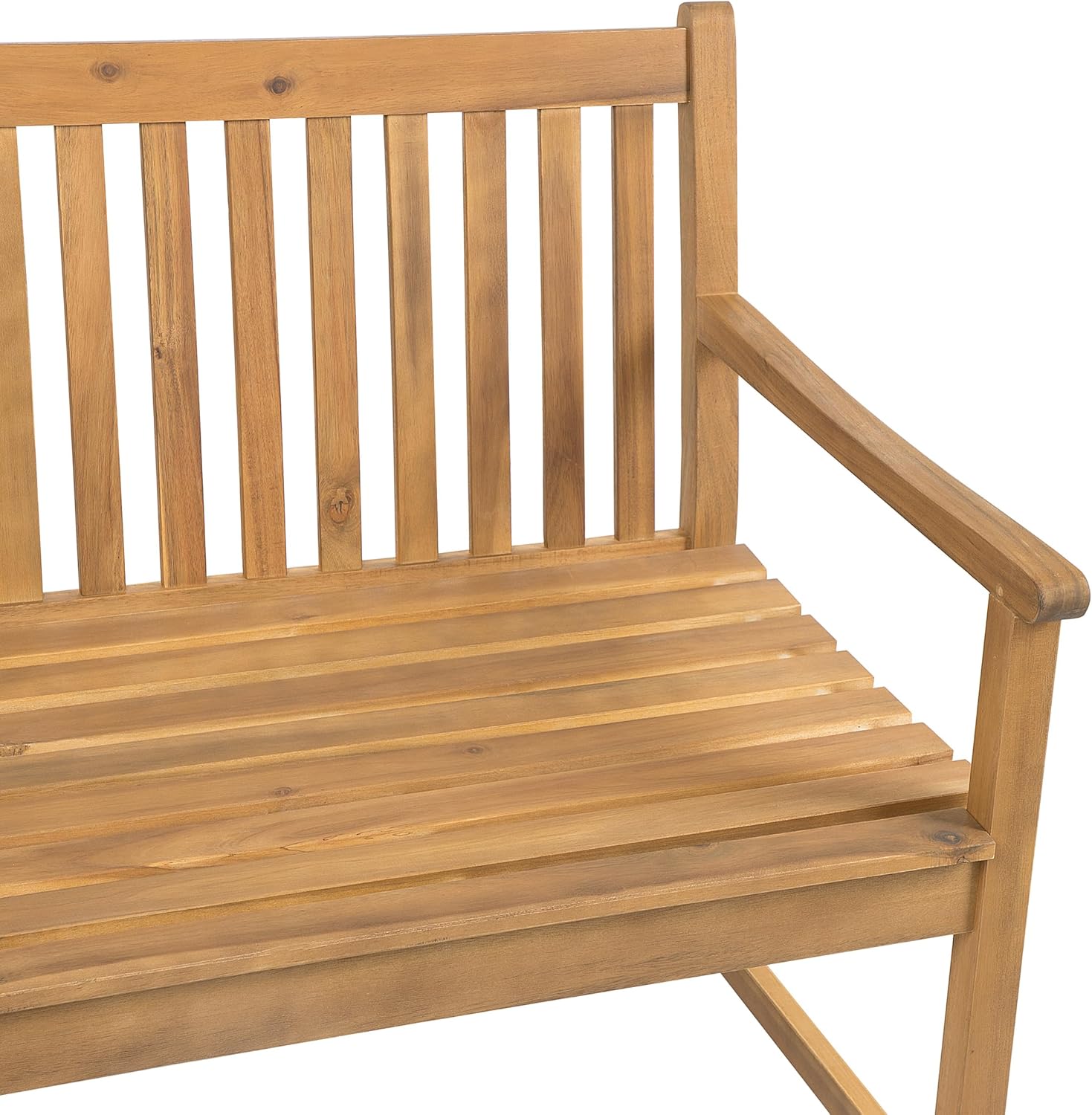 Beliani Gartenbank Akazienholz Hellbraun 120 cm Vivara